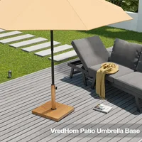 Patio Umbrella Base, 43lbs Outdoor Heavy Duty Square Concrete Stand Market Umbrella, Teak Brown 1