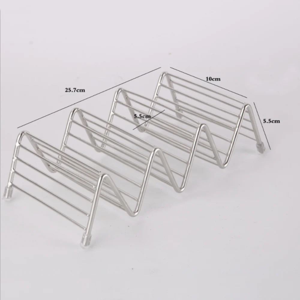 Wave Shape Stainless Steel Taco Holders Mexican Food Rack Pizza Tool Restaurant Food Show Kitchen Pie Tools Bakeware