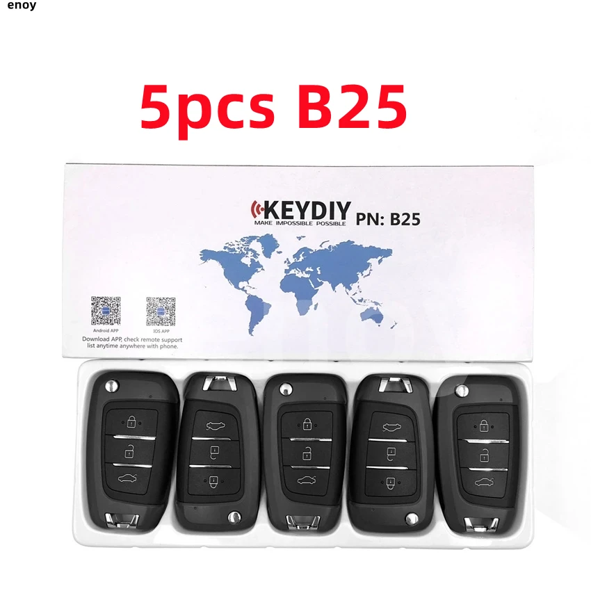 

5PCS Original KEYDIY B25 3 button remote key for KD-X2 KD900 KD900+ URG200 Key Programmer Remote Control B-Series NB-Series