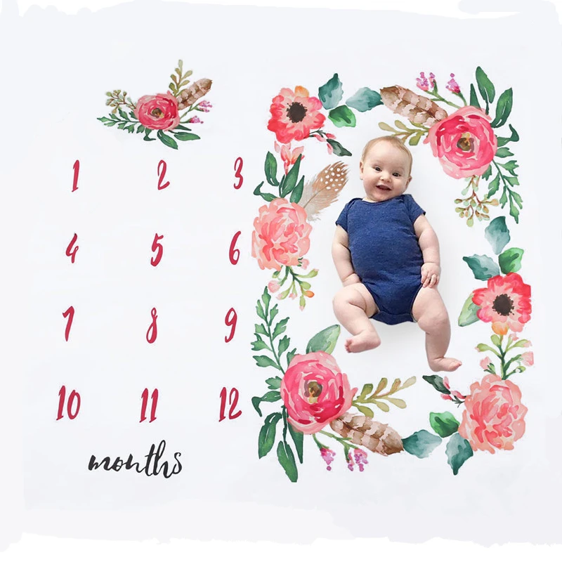 Tapestry Decorations Baby Photography Blanket Props Baby Milestone Anniversary Tapestry Receving Background Monthly Blanket For Shooting Photos