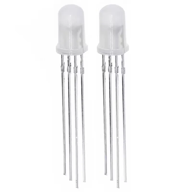 10pcs 5mm RGB LED Common Cathode / Common Anode Tri-Color Emitting Diodes f5 RGB Diffused / Transparent Highlight for arduino