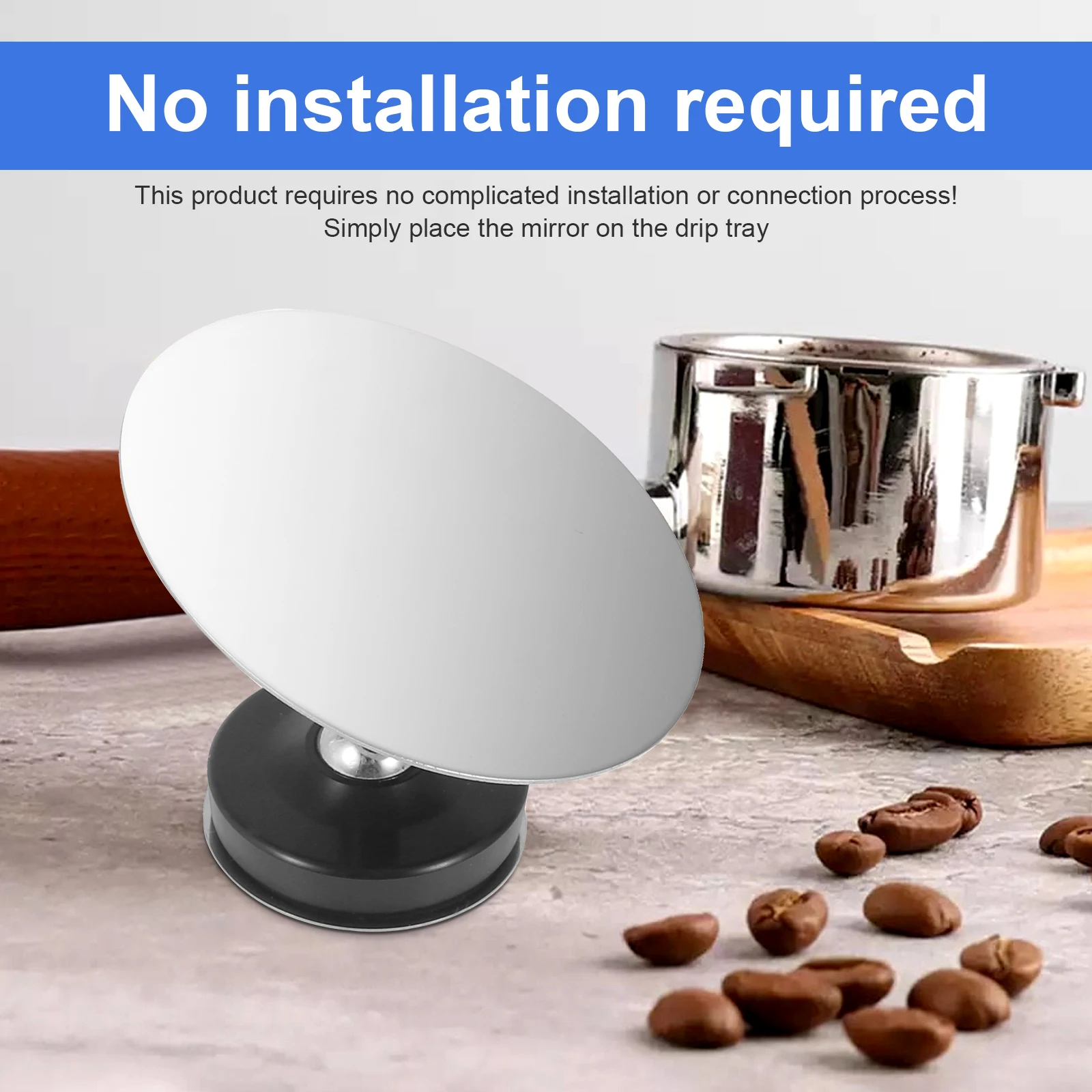 Espresso Mirror, 360° Coffee Extraction Observation Mirror Adjustable and Magnetic Coffee Tampering Reflective Mirror