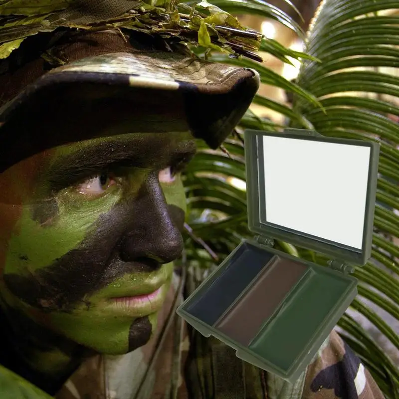 Colors Makeup Long Lasting Camos Face Body Paint with Mirror Compact Camos Concealment Face Paint Camouflage Oil Camouflage