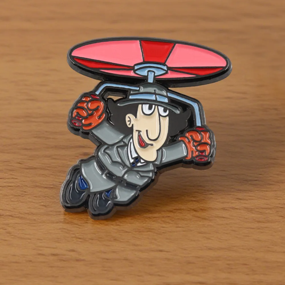 Humorístico dos desenhos animados detetive esmalte broche cyborg inspetor  helicóptero voando chapéu lapela pino fãs presente crachá acessórios  coleção - AliExpress, image size:1000x1000