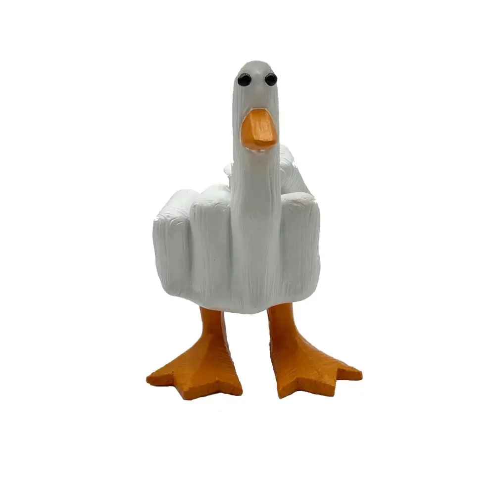 Middle Finger Duck You Figurine resin statue resin handicraft ornaments garden statue resin ornament resin ornaments garden decoration animal ornaments Middle Finger Desk Decor Funny Garden Decor Statues Figurines Ornaments For Home Patio Yard