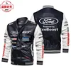 Ford LOGO racing suit color block pu leather jacket men's WRS rally Ford team bomber jacket 1