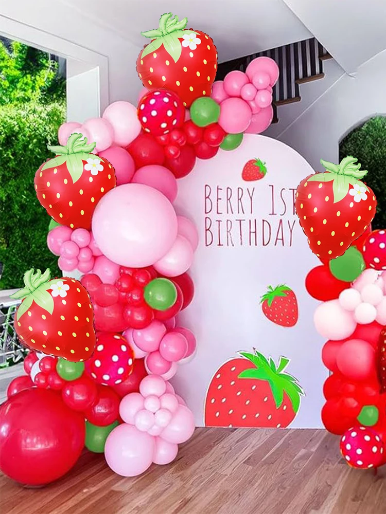 "It's Berry Fun To Be One" Banner – 1st Birthday Decor, Strawberry Theme, Glitter - View #4