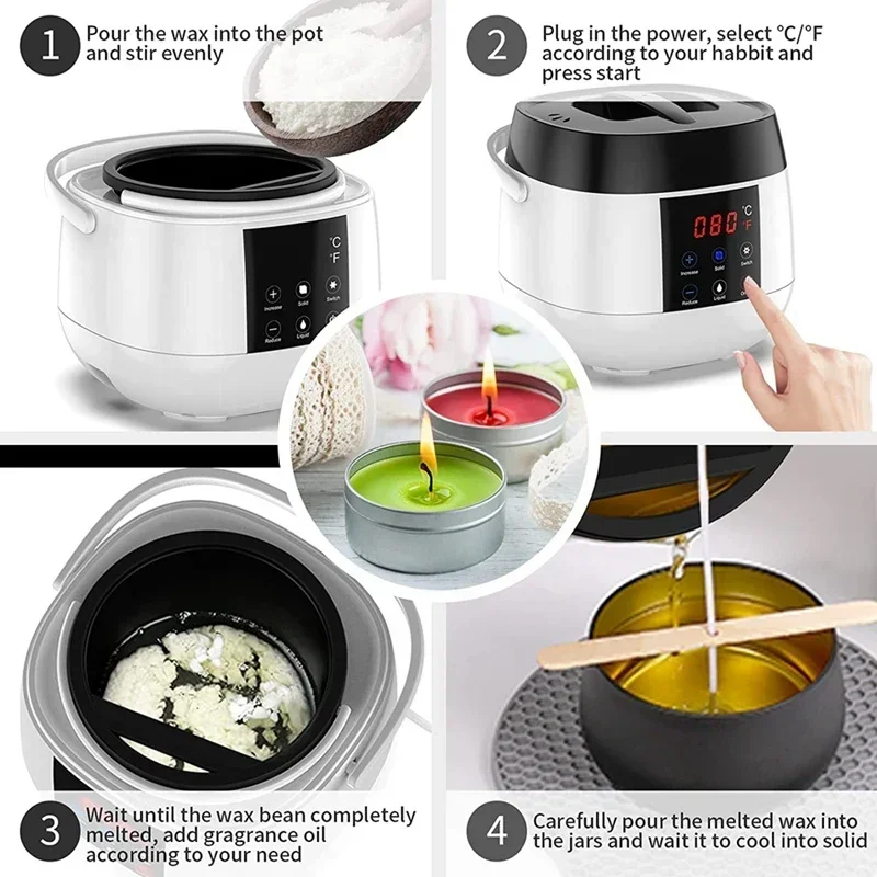 Candle Making Wax Melting Pot Wax Melter LED Temperature Display for Adults Beginner Soy Wax