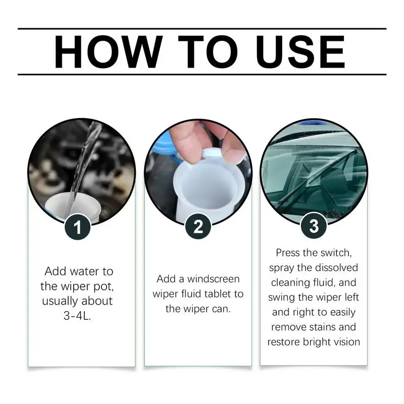 Cleaning Concentrated Tablets Car Windshield Cleaning Effervescent Tablets Long-Lasting Outdoor Window Cleaner Deep For