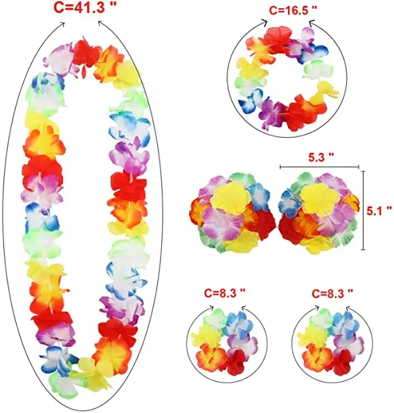 2 Costume Hula Hawaiano - Gonna E Accessori Per Feste A Tema Hawaii, Luau Party - Foto 5