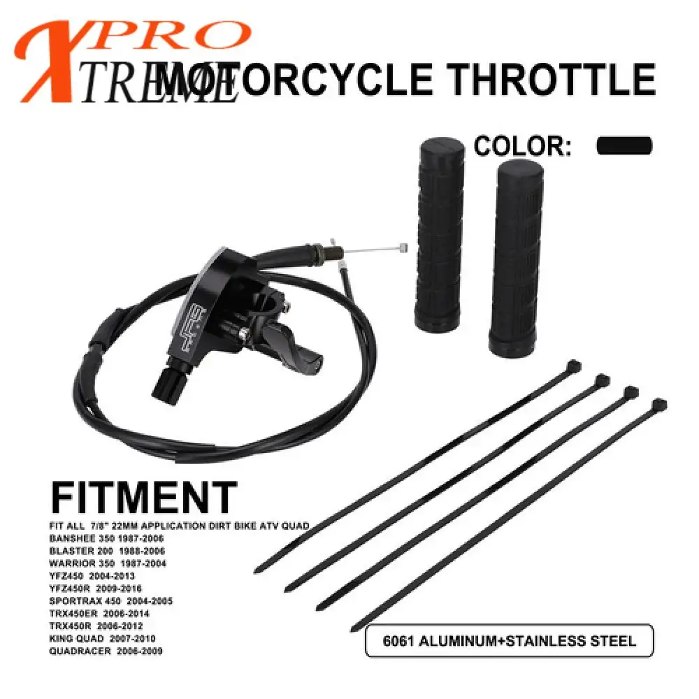 

Трос дроссельной заслонки 7/8 дюйма 22 мм для мотоцикла Warrior350 Banshee 350 бластер200 YFZ450R Sportrax 450 TRX450ER TRX450R