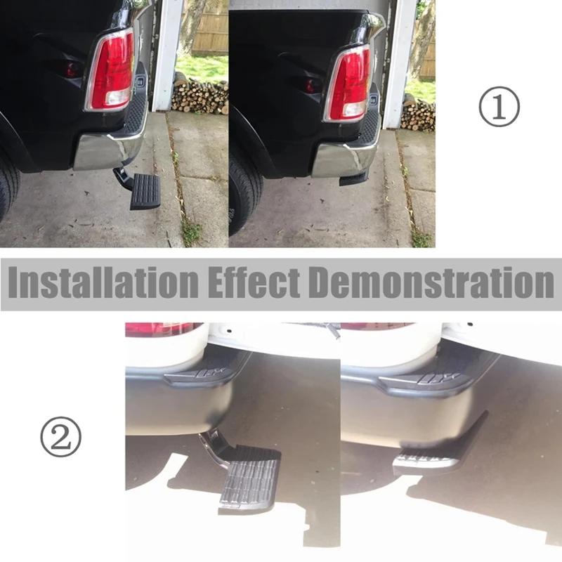 

75306-01A Bedstep Retractable Bumper Footrest For 2009 2010-2018 Ram 1500/2500/3500 200-2018 Back Rear Step Truck Pedal