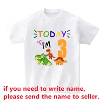 Family Matching Dinosaur Birthday Party T Shirts Personalized Daddy Mommy Dino Outfits Boys Any Name My Kids Shirt Clothes 2