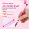 Saviland 3pcs Acrylic Nail Brush Set Professional Acrylic Brush Set for Acrylic Powder Nail Art Extension 3D Carving Nail Salon 4