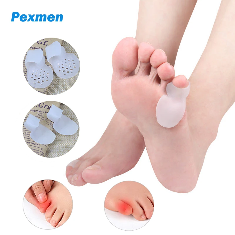 Pexmen 2Pcs Tailor's Bunion Corrector Pad Little Toe Bunionette Straightener Pinky Toe Protector Shield Pain Relief Spacer bunion corrector pad bunionette straightener separator cushion pinky toe protector shield pain relief spacer splint cover guard