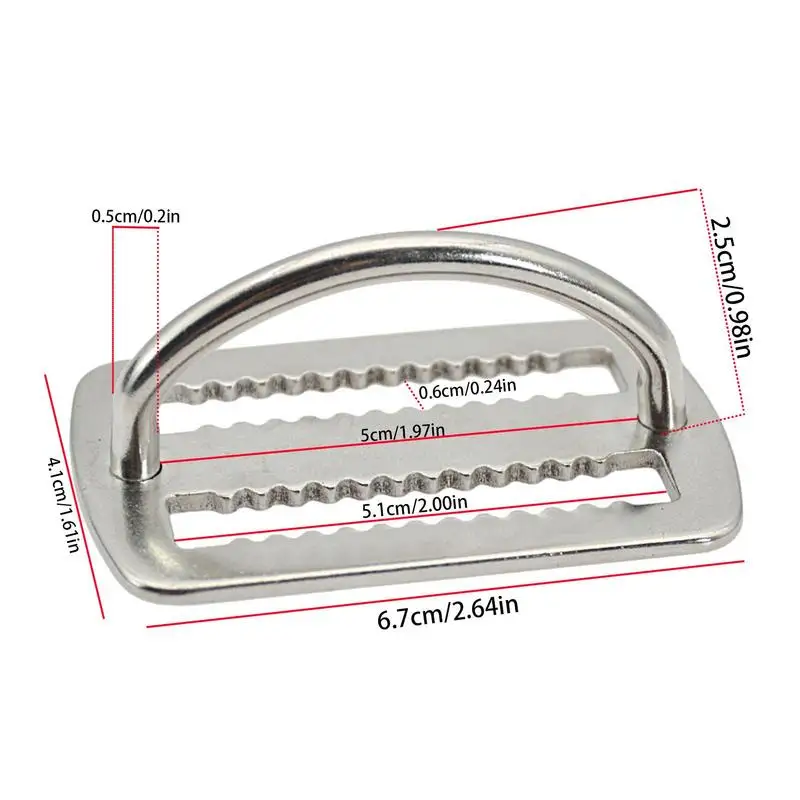 Diving D Ring Belt Buckle Scuba D Ring Sawtooth Design High Durability Diving Accessories Surfing Diving Fishing Scuba Climbing 6