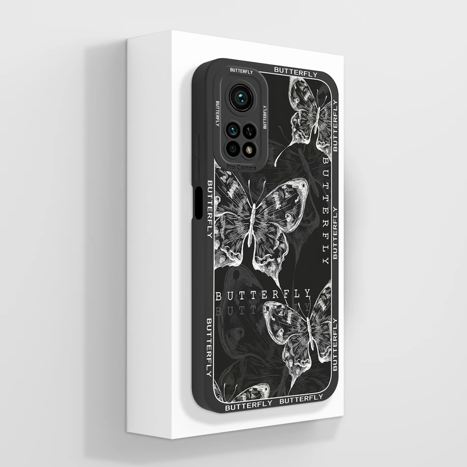 Black Butterfly Liquid Silicone Full Protection Case