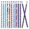 48 Pcs Flag Pencil Writing Pencils 4th of July Bulk Lightweight Multi-function USA Wooden 5