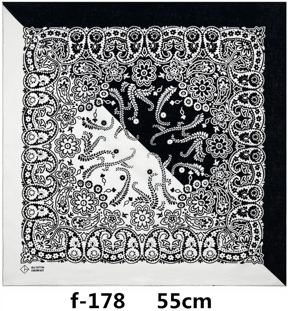 Cotton Hip Hop Bandana Headwear Hair Band Scarf Neck Wrist Wrap Band Head Square Scarf Handkerchief 55*55cm for Men/Women cycling bandana bandana headscarf cotton bandana camouflage bandana motorcycle bandana multifunctional bandana bandana neck cover