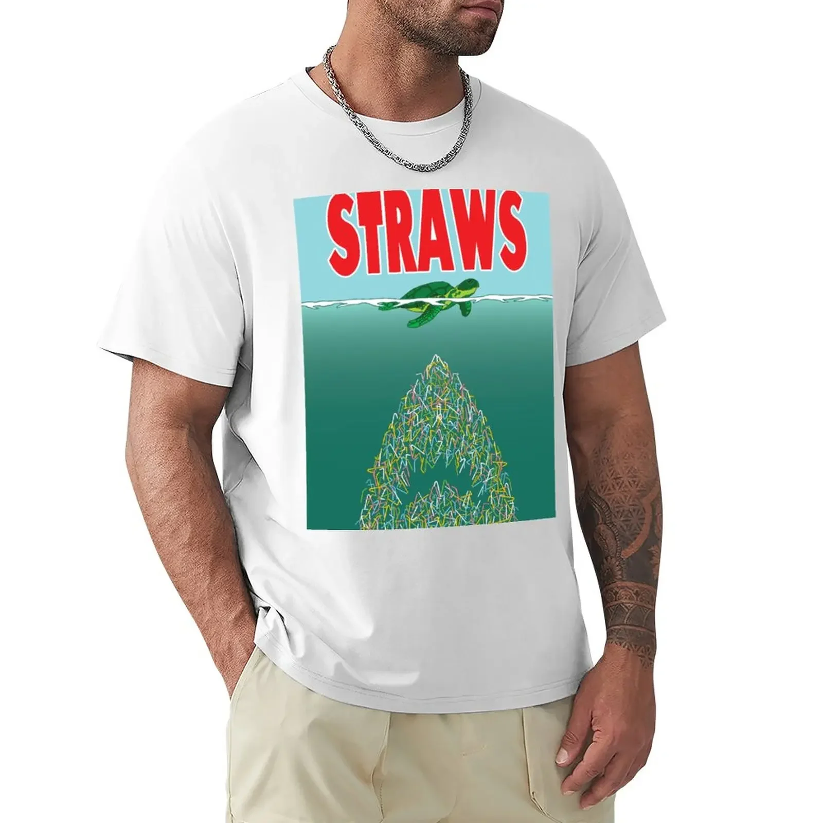 

Straws T-Shirt korean fashion Aesthetic clothing funny t shirts for men