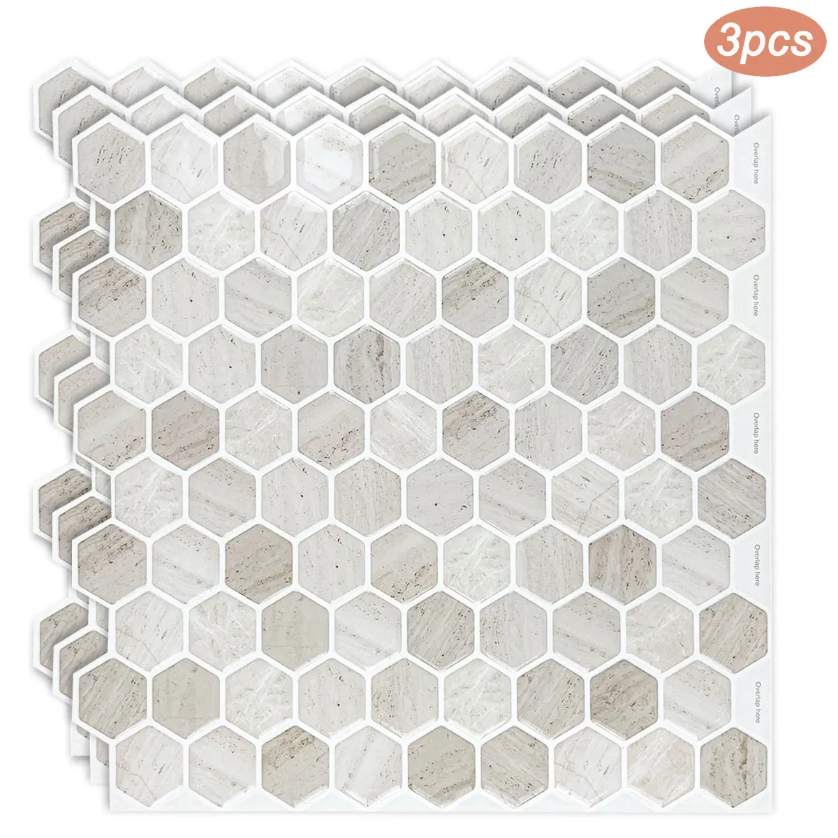 

Hexagonal Peel and Stick Wallpaper Backspalsh Tile Sticker Vinyl Tiles for Kitchen Wall Decor Waterproof Bathroom Wall Stickers