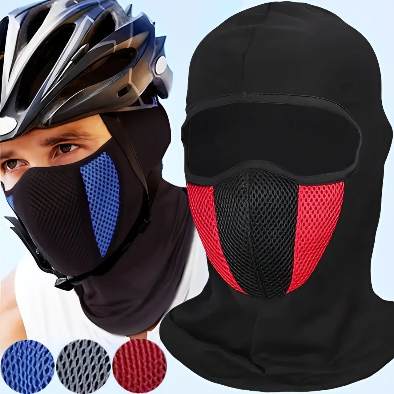 Balaclava Mask Breathable Balaclava Motorcycle Full Face Mask Motorbike Cycling Bike Mask Motocross Helmet Hood Moto Riding Neck Face