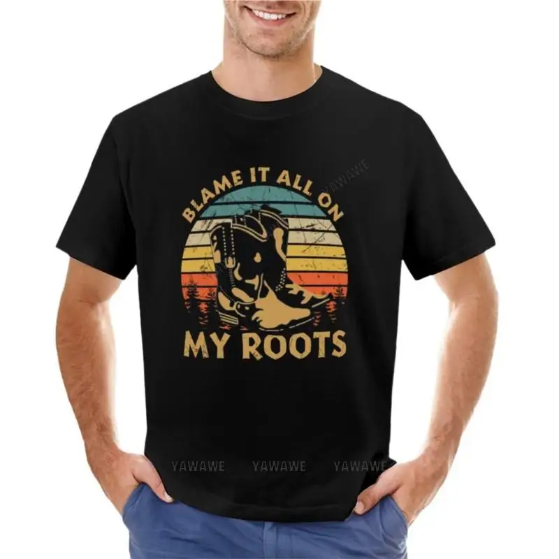 

cotton men t-shirt Blame it all on my old Roots T-Shirt t shirt man cute tops Men's t-shirts new black tshirt for boys