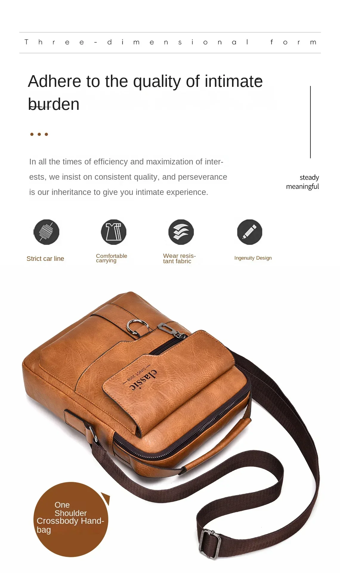 Herren Umhängetasche Herren Schultertaschen Reißverschluss-Handtaschen Große Kapazität Kunstleder-Tasche für Männer Messenger Tote Bags Bolsa – Detail 4