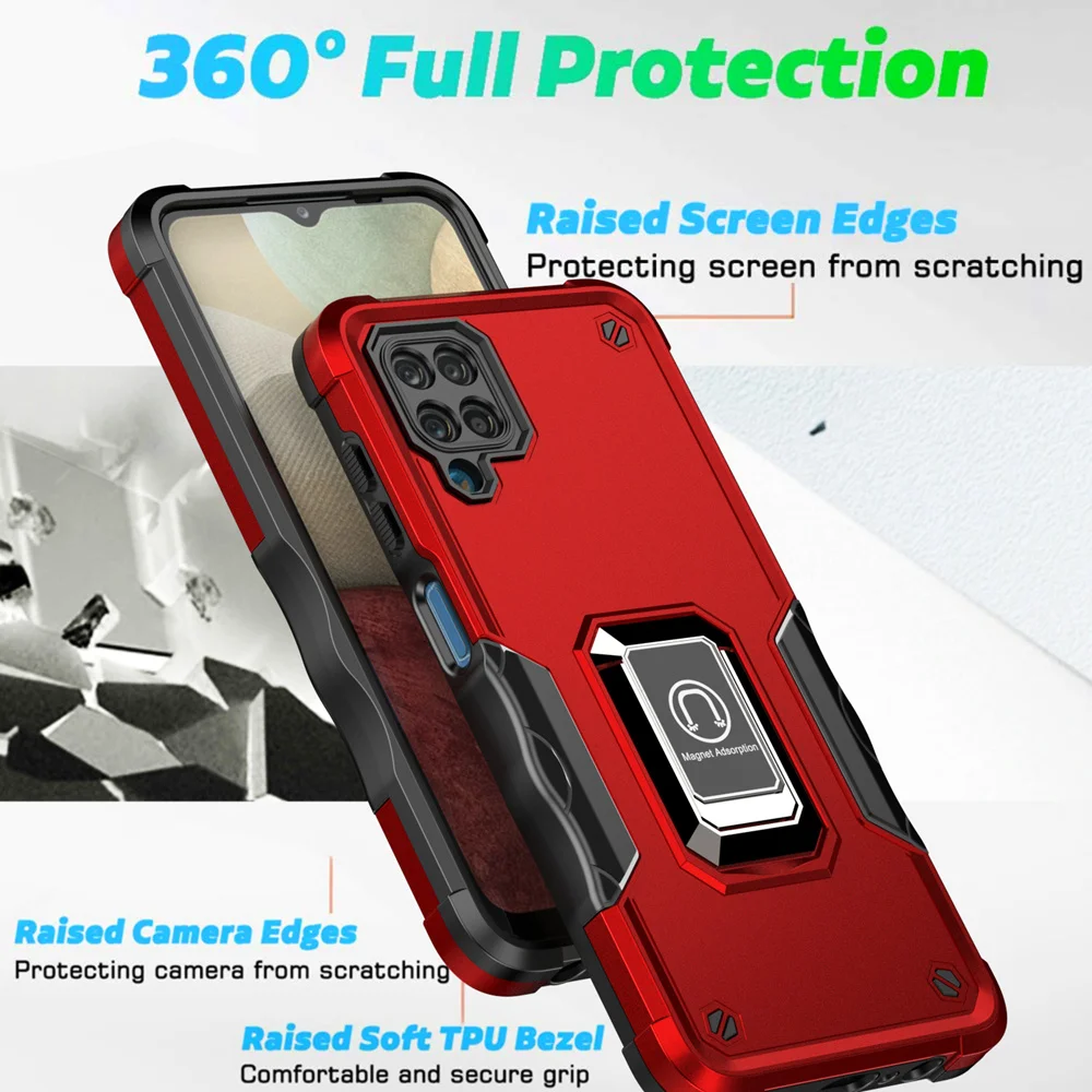 KEYSION ütésálló páncéltok Samsung M53 5G M51 M32 M31 M30S M21 gyűrűs állvány telefon hátlapja Galaxy A22 A12 A42 telefonhoz_voghion.com