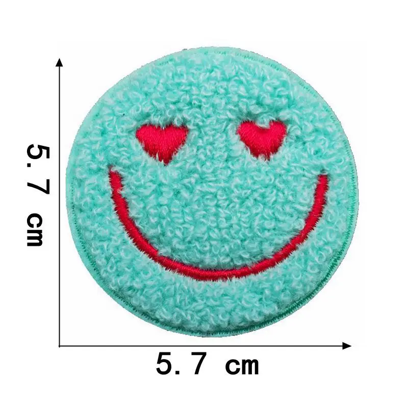 1Pcs Round Expression Smiley Face Patch Clothes Iron on Embroidered Sew Applique Cute Fabric Badge Garment Apparel Accessories 