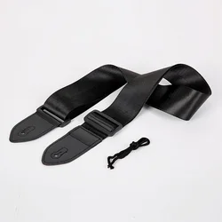 Solid - colored Adjustable Guitar Strap with PU Leather Ends - Suitable for Electric, Acoustic, and Bass Guitars (Black)