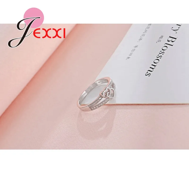 925 Sterling Silver Ring Cross Love Shape For Women Engagement Ceremony Jewelry Simple Natural Sweet Romantic Style Lover Gifts