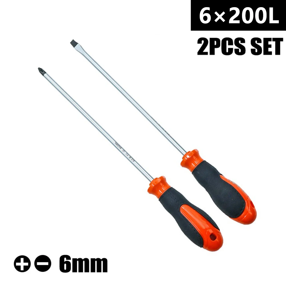 

Hand Repair Tools Screwdriver Screwdriver Bits 8Inch Chromium Vanadium Steel Extra Long Magnetic Slotted Cross Head