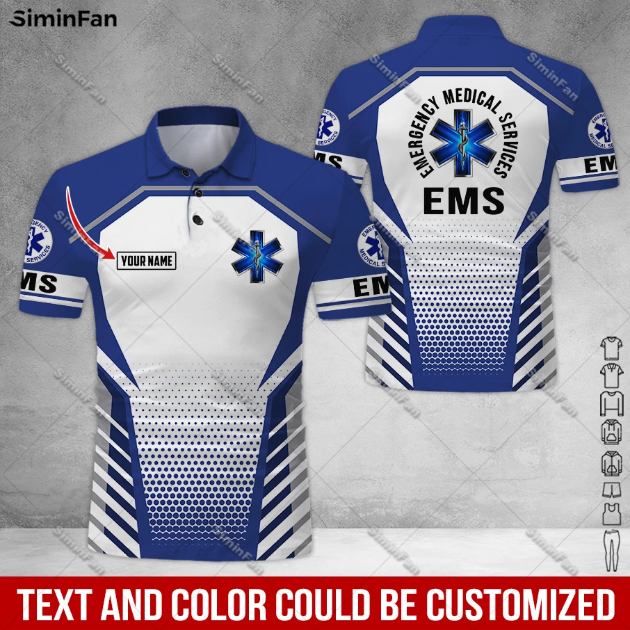 

Custom Name EMS EMT Physical Therapy Mens Polo Shirts 3D Printed Male Lapel Tee Summer Sporty Tennis Tshirt Unisex Female Top-1