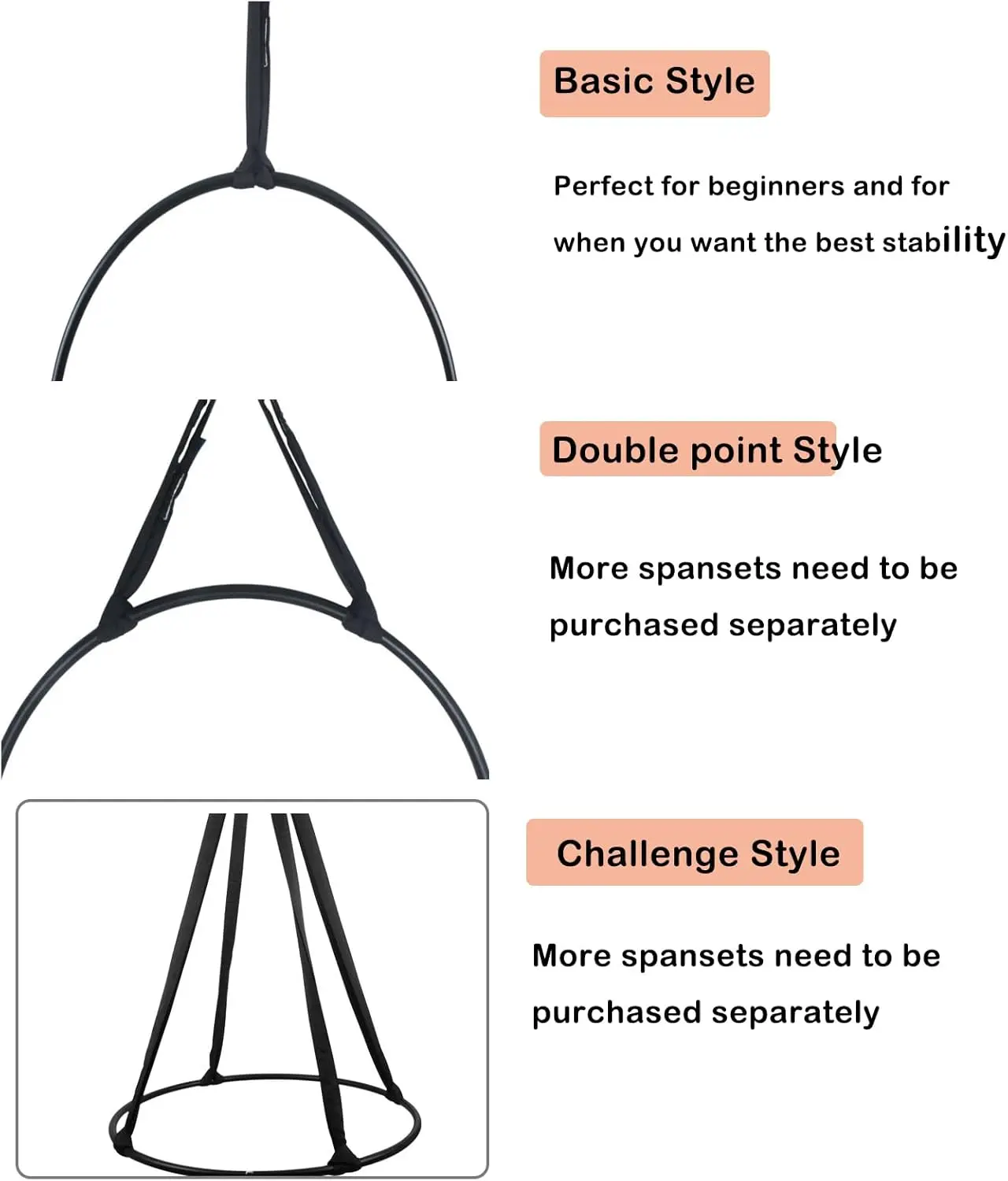 90cm 25mm Aerial Hoop Lyra Set Professional Lyra Hoop with Rigging Heavy Duty Safety Accessories for Circus Performance Studio