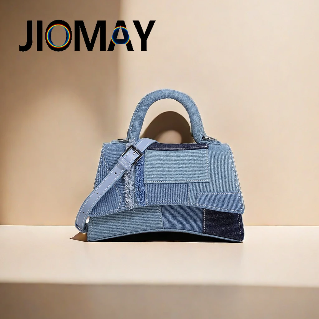 

JIOMAY New Fashion Denim Shoulder Bag Patchwork Design Handbags for Women Multifunctional Crossbody Purse for Women Coin Purse