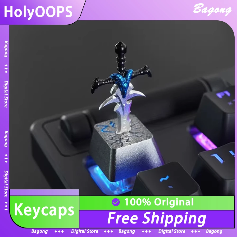 light-transmission-keycap-frostmourne-lich-king-metal-3d-aluminium-alloy-keycaps-for-keyboard-cnc-engraving-world-of-warcraft