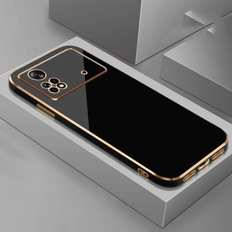 Luxury Square Plating Shockproof Silicone Phone Case Back Cover - Premium Protection and Style
