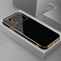 Luxury Square Plating Shockproof Silicone Phone Case Back Cover - Premium Protection and Style for Poco X4 Pro 5G (Gs6D black)
