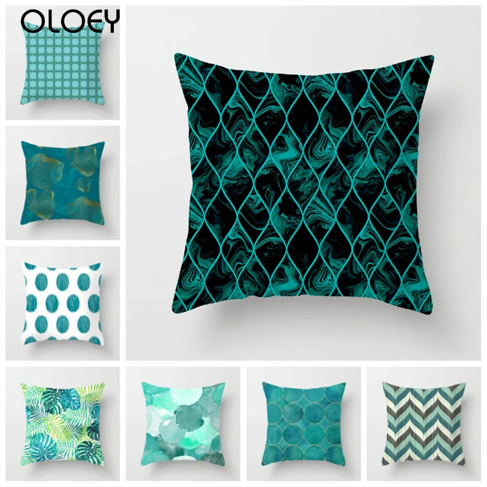 

Ретро зеленая Геометрическая печатная наволочка из полиэстера домашний диван квадратная Подушка Наволочка декоративная наволочка 45*45 см