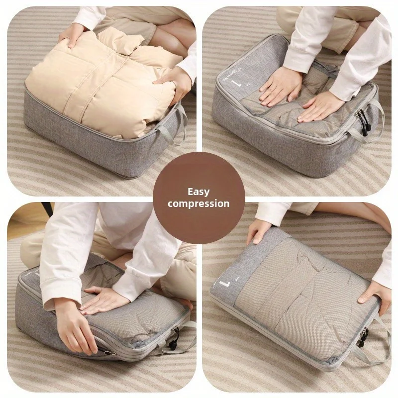 4-Piece Travel Packing Cubes Set - Luggage Organizer Bags for Clothes and Accessories
