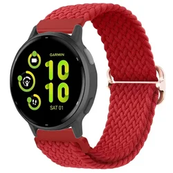 Versatile Nylon Watch Strap - 22mm/20mm Adjustable Bracelet in Black - Forerunner 55 (Red)