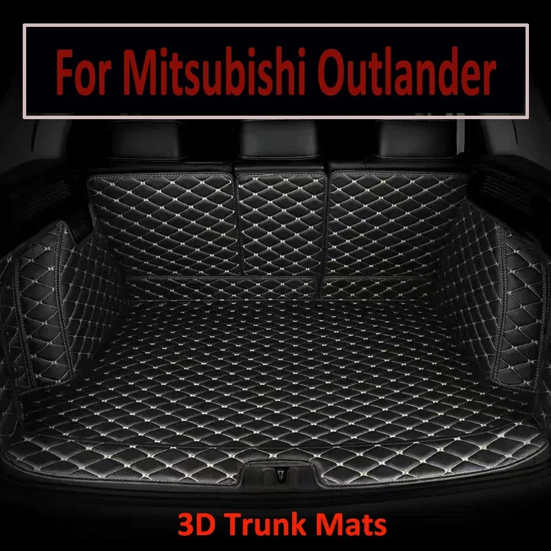 

Leather Car Rear Trunk Mats For Mitsubishi Outlander PHEV GN 2022 2023 2024 7seat Waterproof Pads Rugs Muds Accessorie