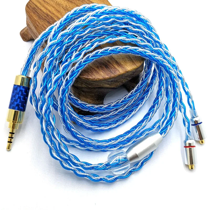 RY-C3 1,2 м DIY сменный Mmcx/0,78 мм 2pin 3,5/2,5/4,4 мм обновленный 8-жильный кабель с посеребренным покрытием для кабеля наушников RY4S plus mmcx