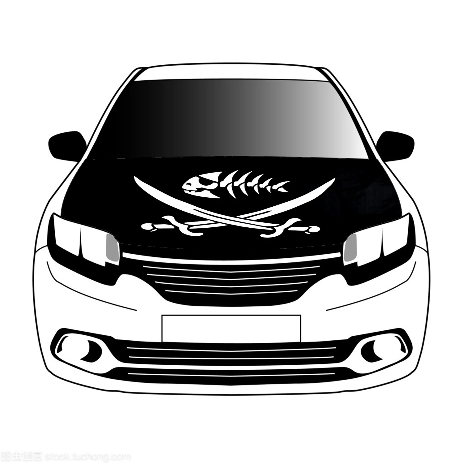 

Pirate fish flags,3.3x5ft/5x7ft 100%polyester,car bonnet banner Advanced sublimation printing car cover flag+triangle fastener