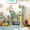 Kids Bookshelf, 3-Tier Toddler Montessori Shelf Book Rack, Toy and Book Storage for Kids, Wooden Children’s Bookcase 2