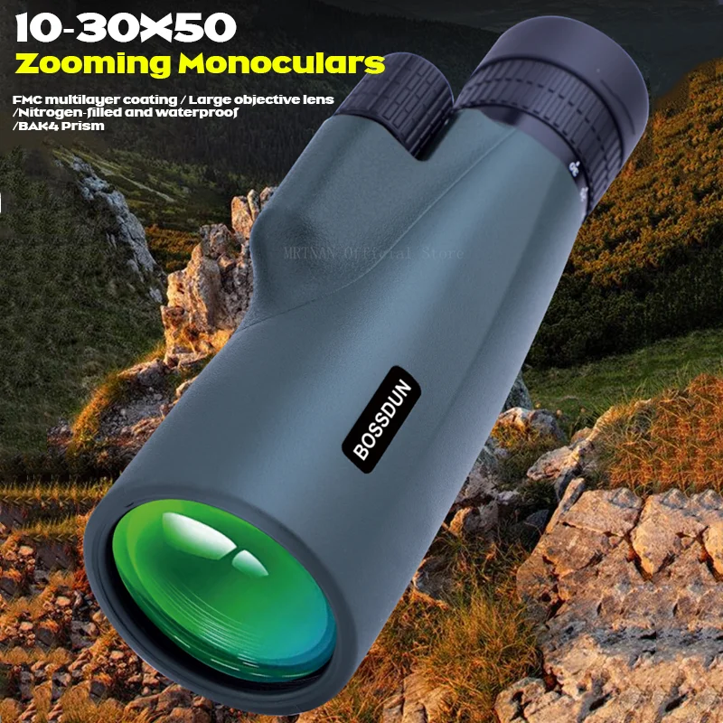 

10-30x50 Zoom HD Telescope Monocular Camping Powerful Monocular With Tripod Phone Clip For Watching Bird Hunting Binoculars