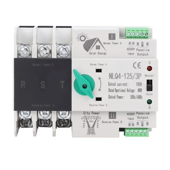 โซลาร์ ATS สวิตช์โอน 230V สำหรับอินเวอร์เตอร์ PV 2P 125A การเปลี่ยนพลังงานอัตโนมัติสำหรับโซลาร์บ้าน 1