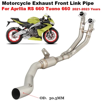 Motorcycle Exhaust Escape System Modified 51mm Muffler Stainless Front Link Pipe For Aprllia RS660 RS Tuono 660 2021 2022 2023