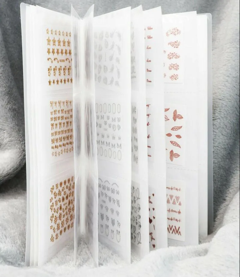 Nail Sticker Storage 20/120 slots Nails Stickers Storage Book Nail Water Decals Holder Orgnizer Manicure Art Tools